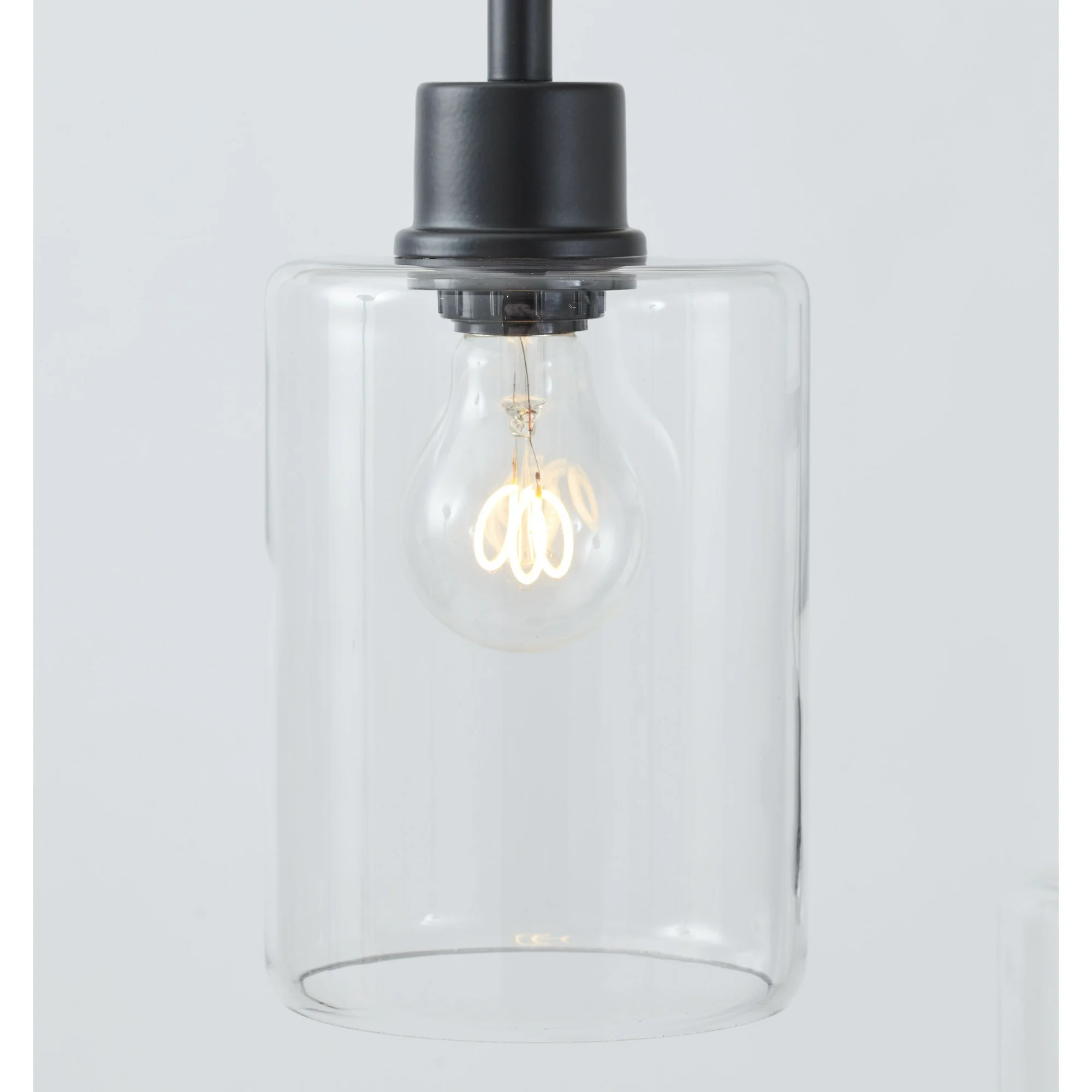 Better Homes & Gardens 63.5 in 3 Light Contemporary Black Floor Lamp Clear Glass - Image 2