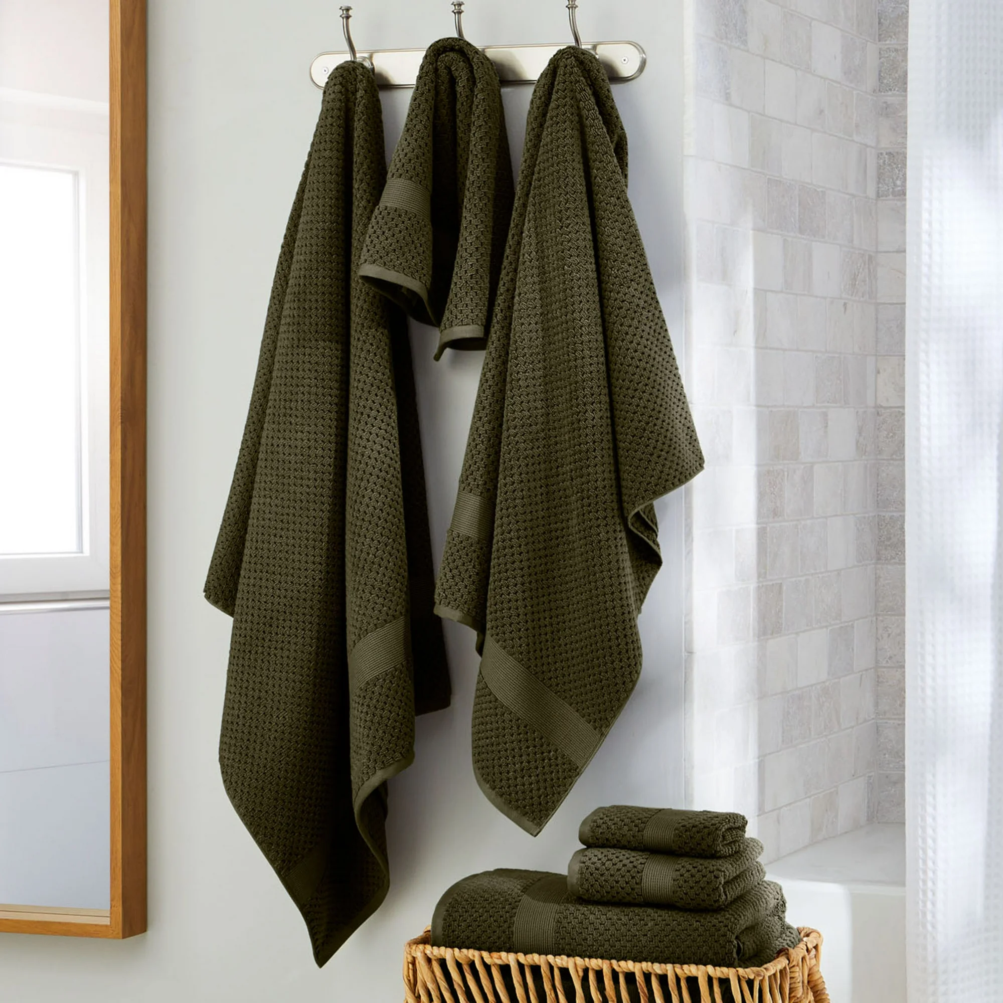 Better Homes & Gardens Signature Soft Cotton Popcorn Textured 6 Piece Towel Set,Sea Turtle - Image 2