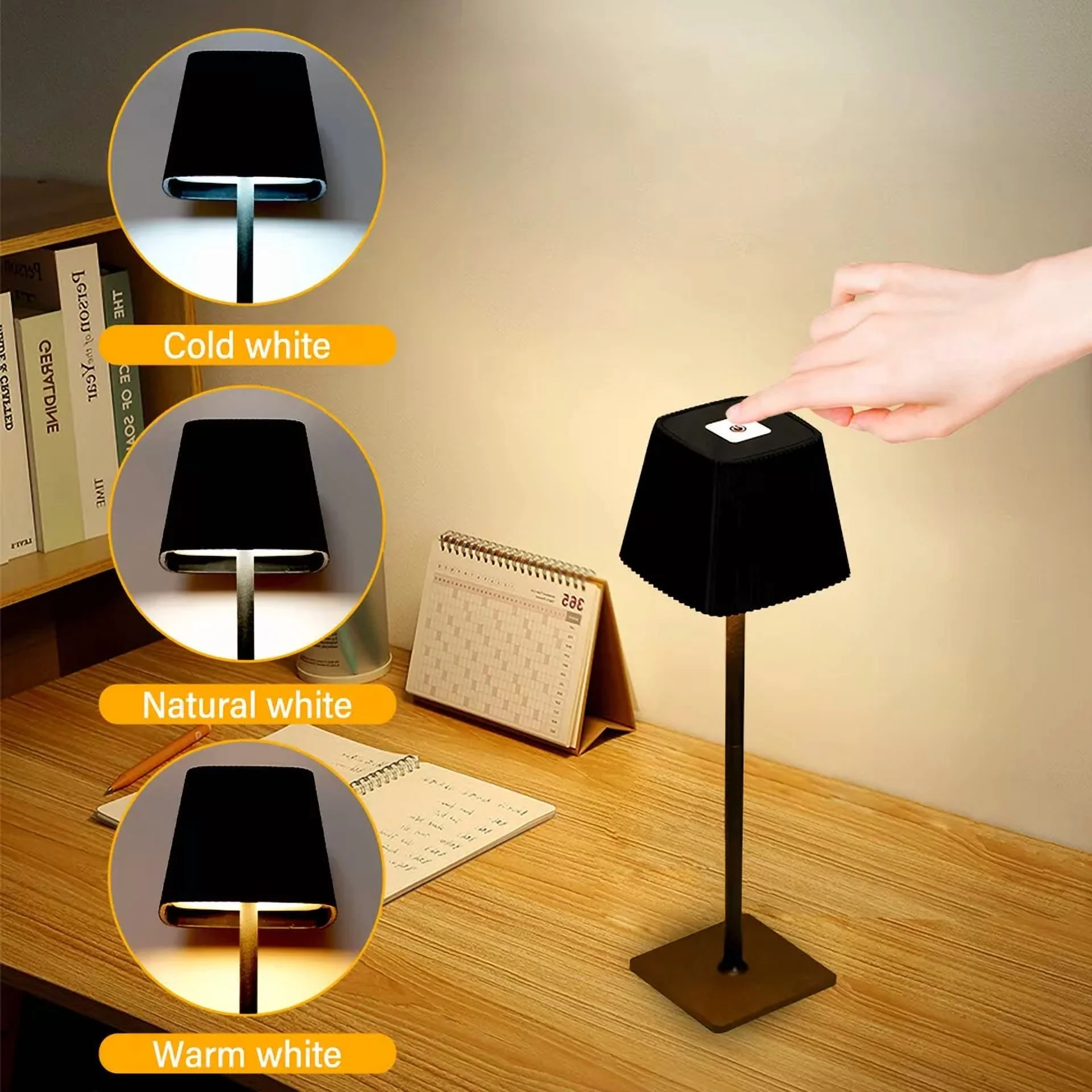 Cordless Table Lamp Portable Battery Powered Led Desk Lamps Usb Rechargeable - Image 3
