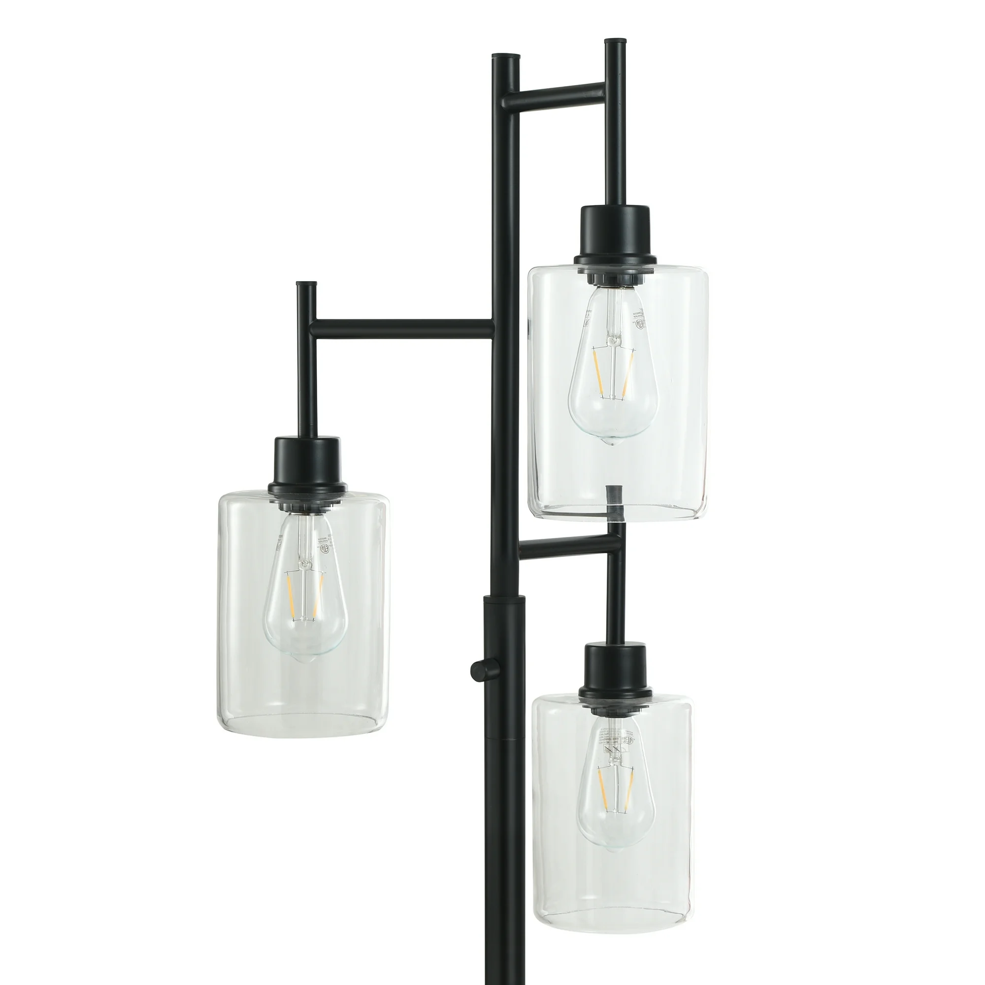 Better Homes & Gardens 63.5 in 3 Light Contemporary Black Floor Lamp Clear Glass - Image 4