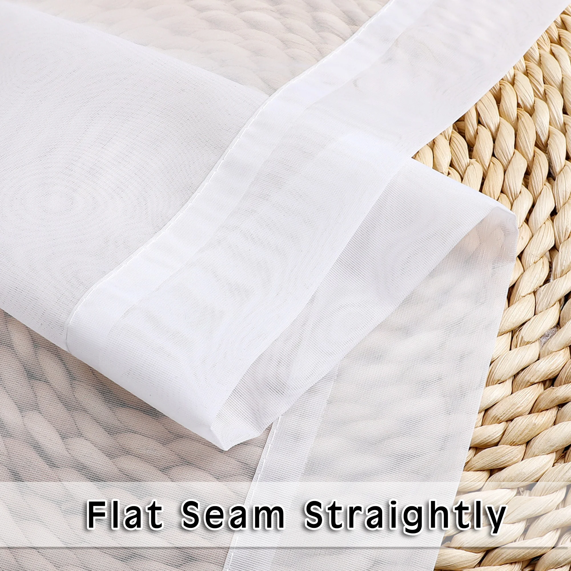 OVZME White Sheer Curtains 84 inch Length 2 Panels Set, Semi Transparent Voile Rod Pocket Sheer Window Drapes for Bedroom Living Room Dining Wedding Party Backdrop, 42W x 84L inch - Image 3