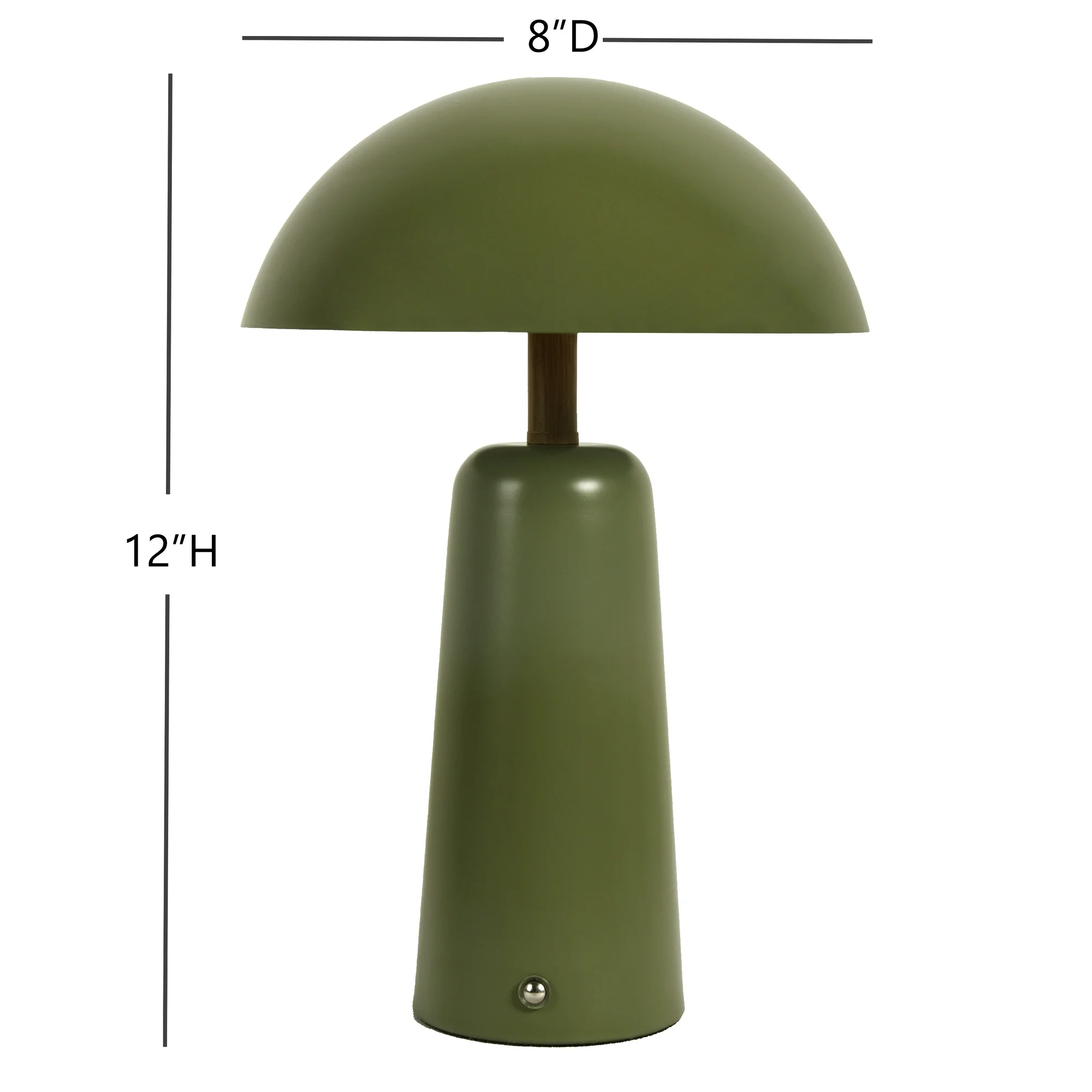 Better Homes & Gardens 12" Green Dome Rechargeable LED Portable Lamp with Dimmable Touch Sensor - Image 7