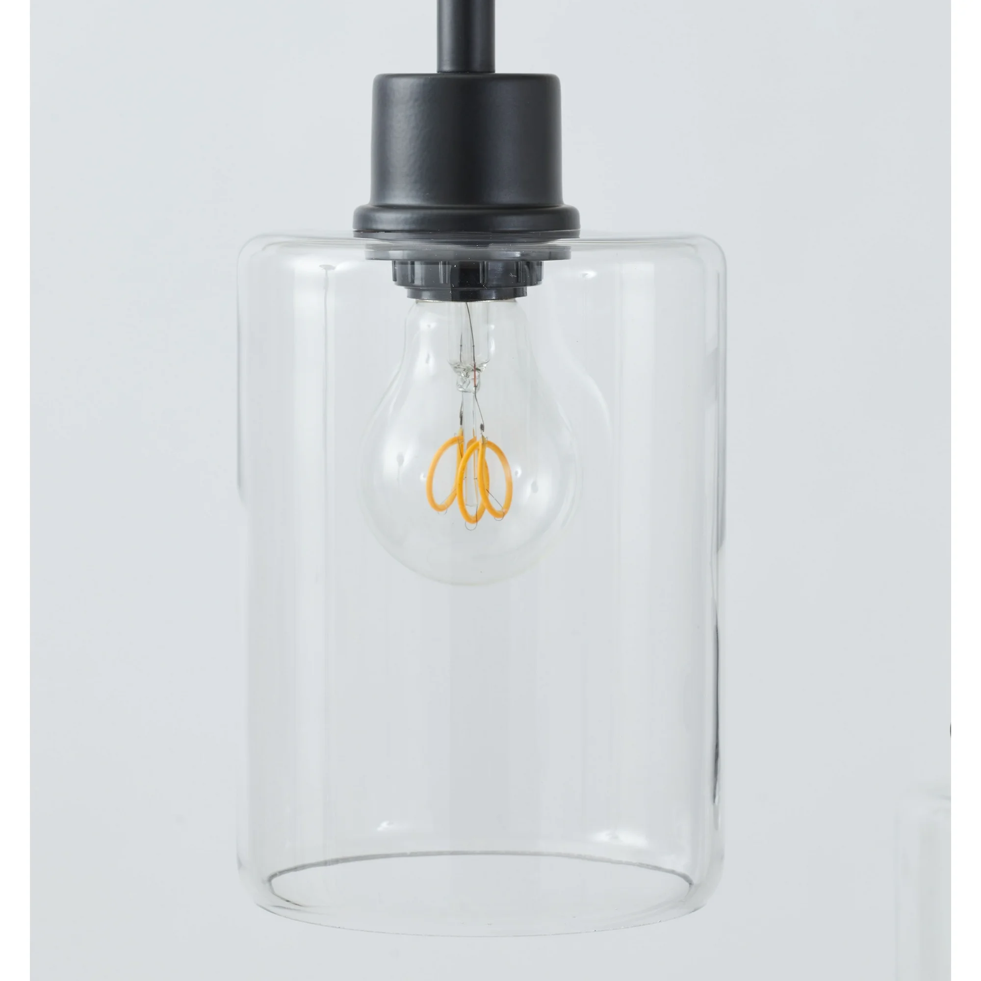 Better Homes & Gardens 63.5 in 3 Light Contemporary Black Floor Lamp Clear Glass - Image 5